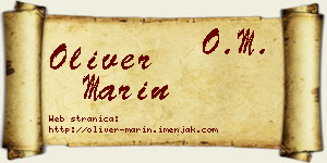 Oliver Marin vizit kartica